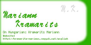 mariann kramarits business card